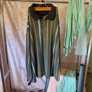 Men's Striped Shirt - Black and Gray